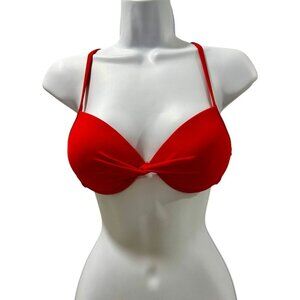 Endless Sun Red Twist Front Bikini Top Small Adjustable Racerback Swim